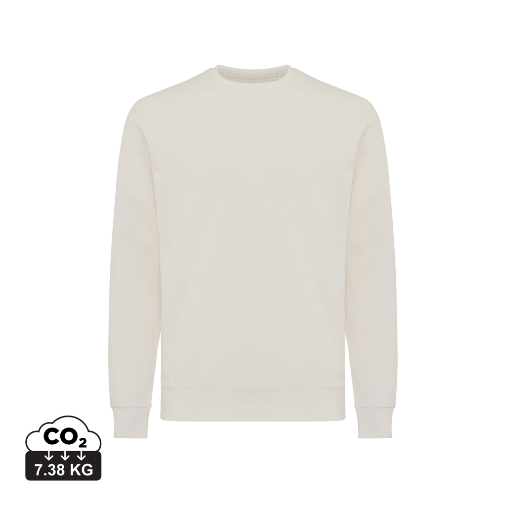 Sweater publicitaire unisexe à col rond coton bio Etosha Iqoniq Ivory White